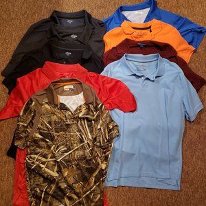 LOT of 9: Mens Polo Style Shirts